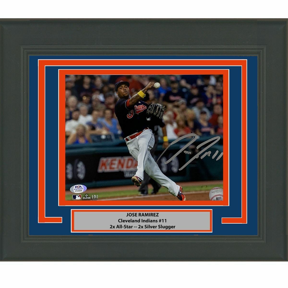 FRAMED Autographed/Signed JOSE RAMIREZ Cleveland Indians 8x10 Photo Poster painting PSA COA #1