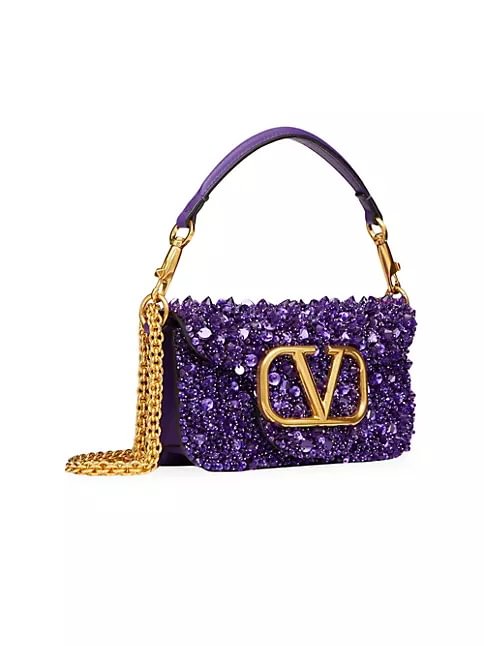 Valentino Garavani Small Loc&ograve; Shoulder Bag With 3D Embroidery