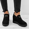 Women Faux Suede Wedge heel Sneakers Slip on Breathable Shoes