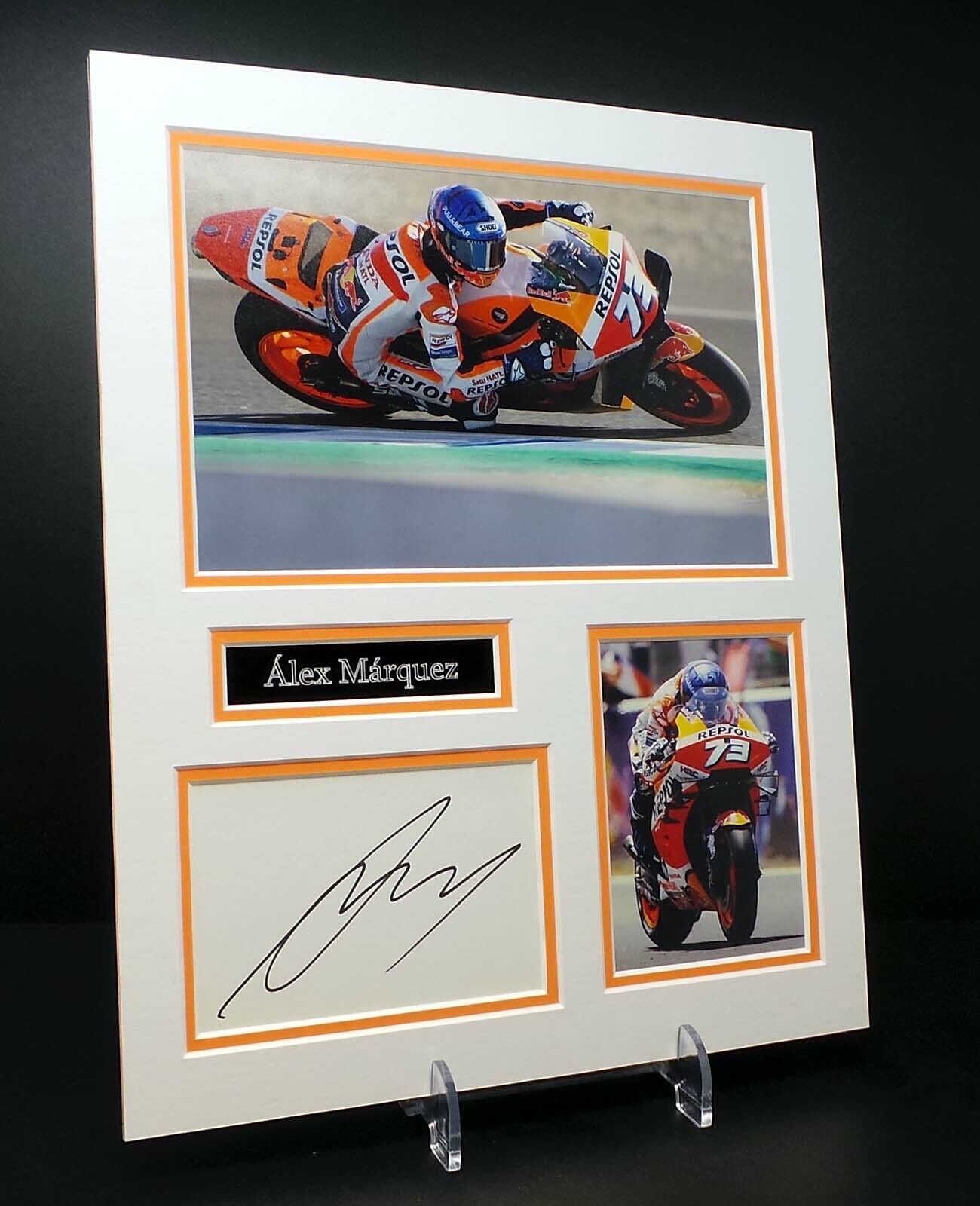 Alex MARQUEZ Signed Mounted Photo Poster painting Display AFTAL MotoGP Rider Honda #73