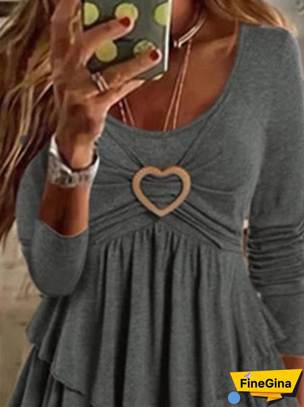 Plain Regular Fit Crew Neck Casual Top