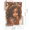 Fille Afro-Am&eacute;ricaine-Peinture Ronde au Diamant-30*40CM