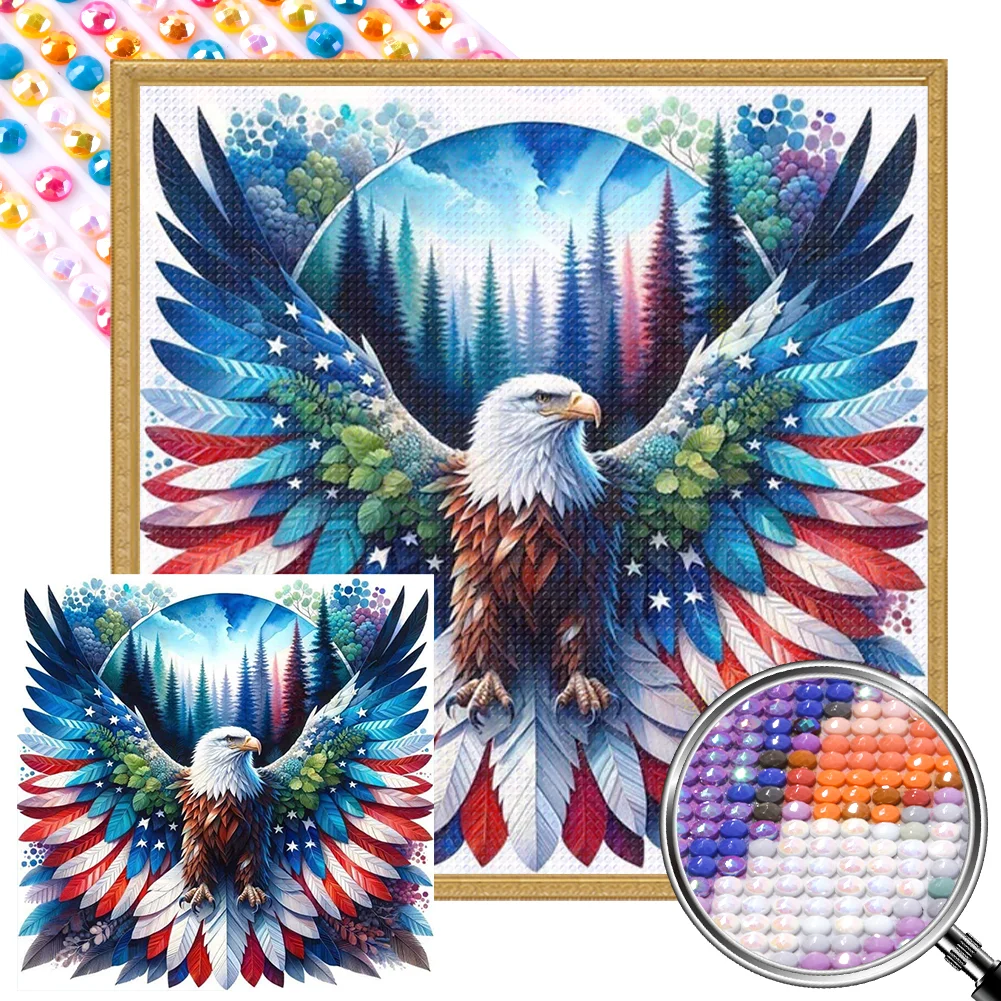 Full Round Partial AB Diamond Painting - Forest Eagle(Canvas|45*45cm)