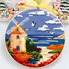 【Limited Stock Sale】Beautiful Sea-DIY Embroidery Kit with Pattern Cotton Threads Needles Hoop 30*30cm/11.81*11.81in tapestrymarket