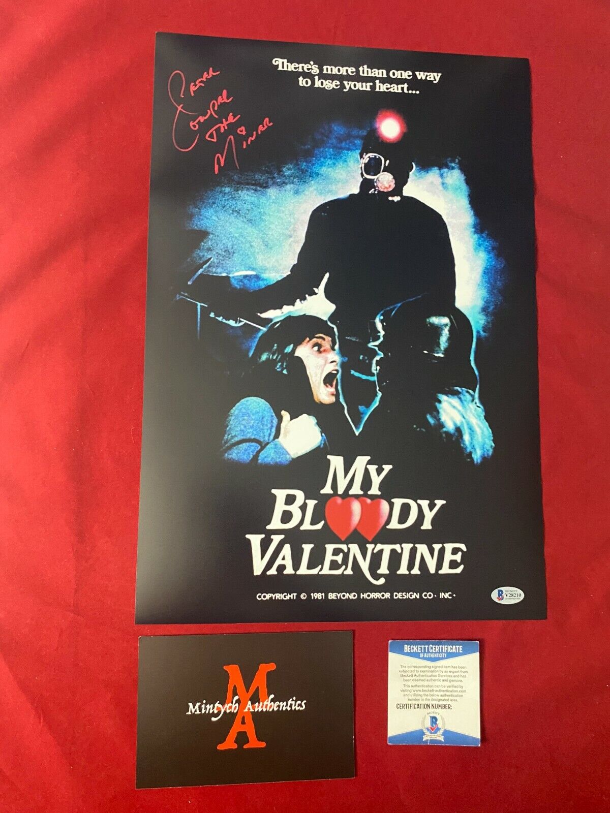 PETER COWPER MY BLOODY VALENTINE AUTOGRAPHED SIGNED 12x18 Photo Poster painting! BECKETT COA!