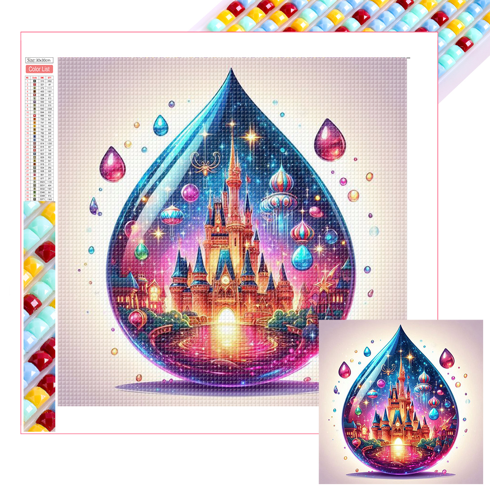 Water Drop Painting 30*30cm(picture) full square drill diamond painting