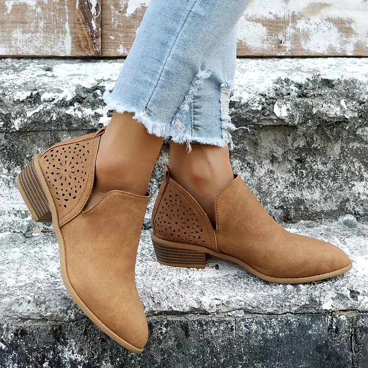 Womens cut out deals ankle booties