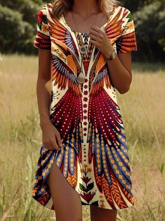 Limited Time Offer ⏳ Women's Short Sleeve Floral Dress 