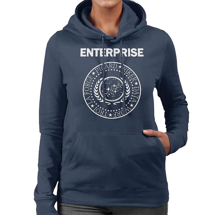 Enterprise Star Trek Ramones Logo Women's Hooded Sweatshirt