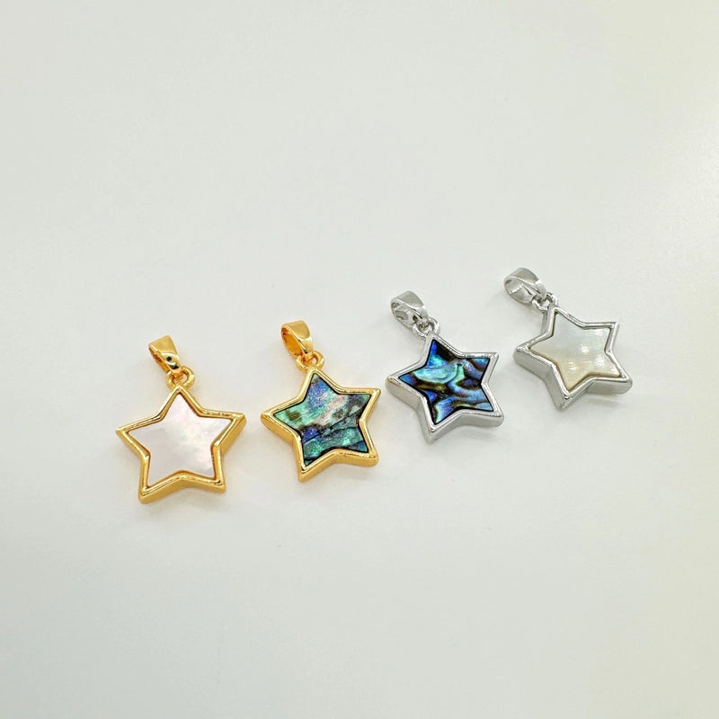 1 Piece Copper Shell Abalone Shell Pentagram Pendant Jewelry Accessories