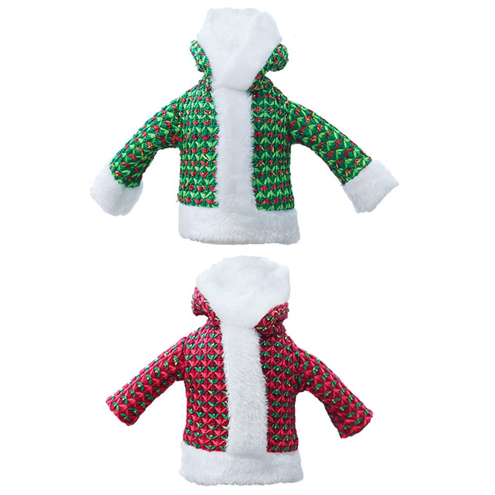 

Christmas Decor Wine Bottle Cover Plush Shiny Clothes Home Table Party Gift, Green, 501 Original