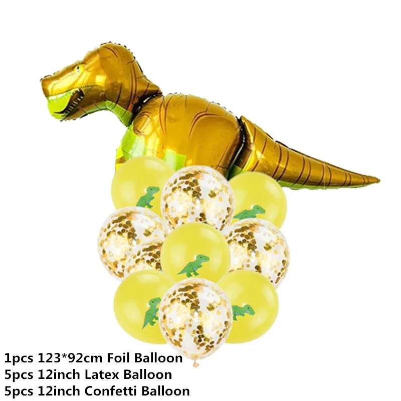 Dinosaur Birthday Party Dinosaur Foil Balloon Confetti Latex Ballons Dino Air Baloon Globos Kids Animal Jungle Party Decoration
