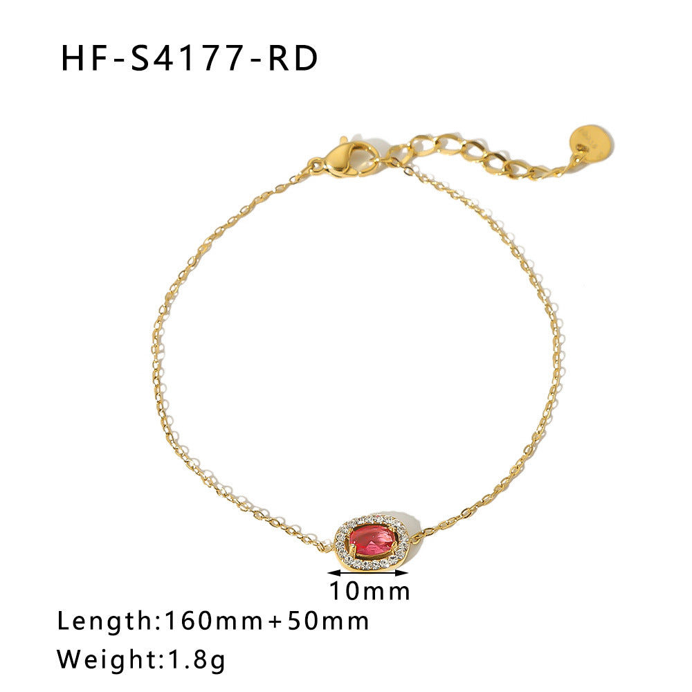 Women IG Style Circle Heart Six-Pointed Star Heart Geometric Stainless Steel Electroplating Bracelets