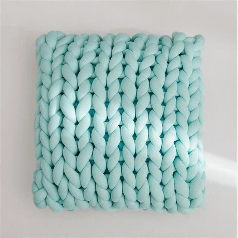 Square Chunky Wool Pillow Handmade Knitting Cushions INS Nordic Braided Cushion For Kids Room Decoration Sofa Bed Throw Pillows
