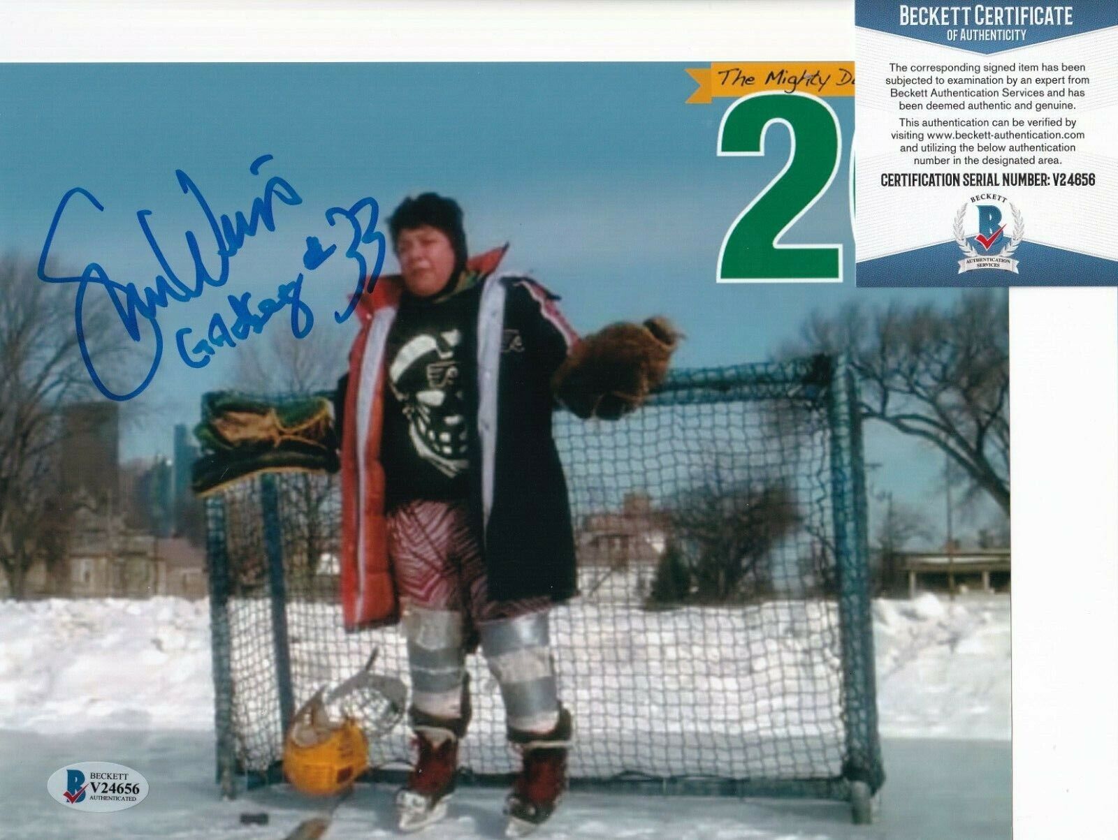 SHAUN WEISS signed (THE MIGHTY DUCKS) GOLDBERG 8X10 Photo Poster painting BECKETT BAS V24656