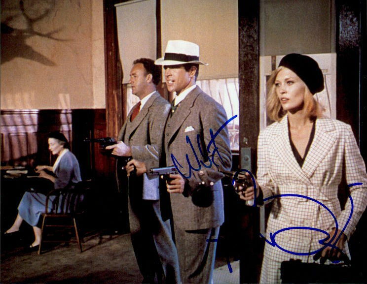 Bonnie and Clyde (Faye Dunaway & Warren Beatty) signed 8x10 Photo Poster painting COA