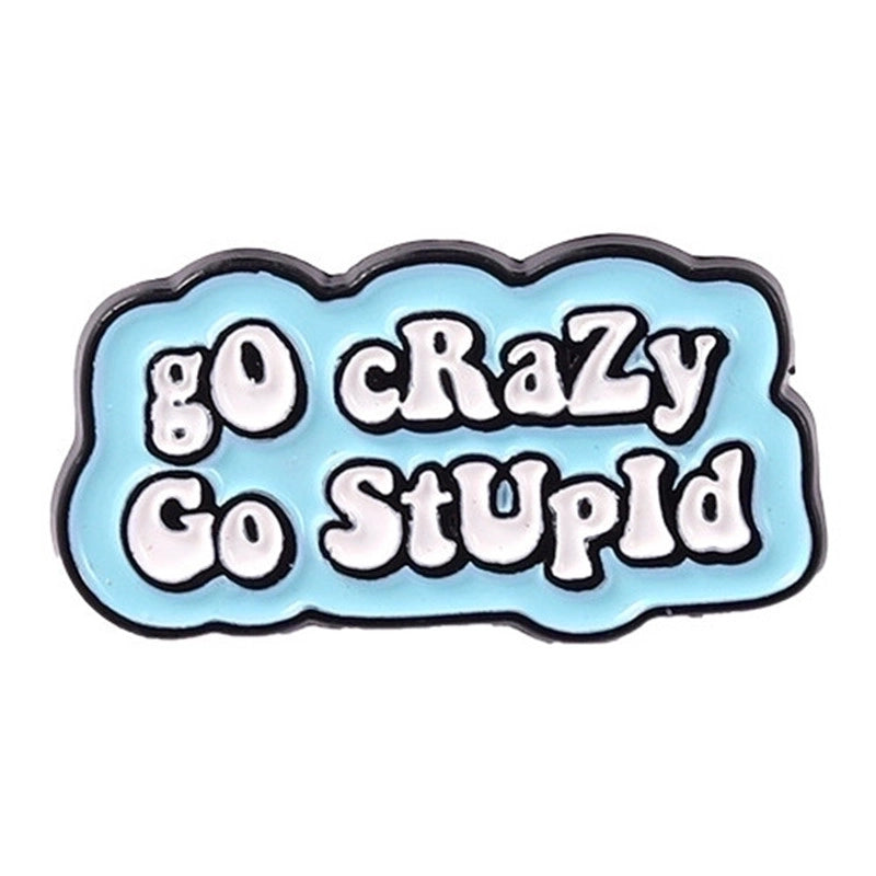 Modern Style Letter Alloy Stamping Stoving Varnish Plating Unisex Brooches