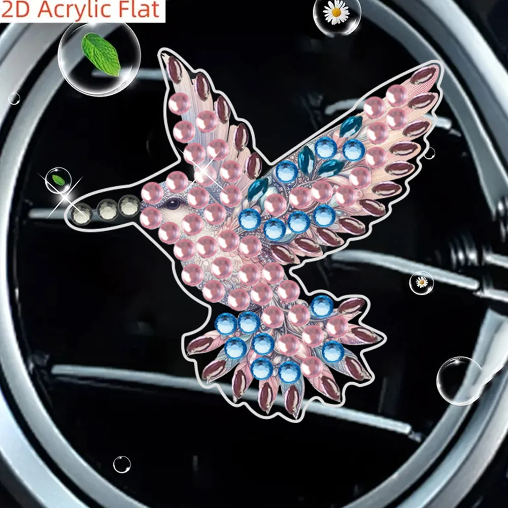 4pc Hummingbird DIY Diamond Painting Car Air Vent Clip Air Freshener for Adult