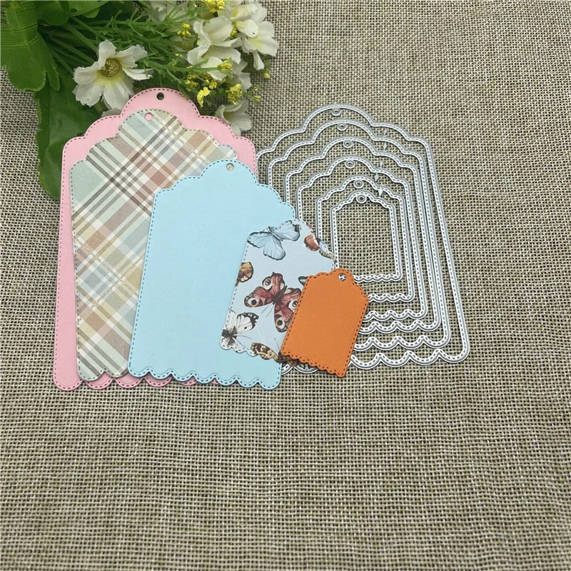 6pcs geometry Metal Cutting Dies Stencils For DIY Scrapbooking Decorative Embossing Handcraft Template