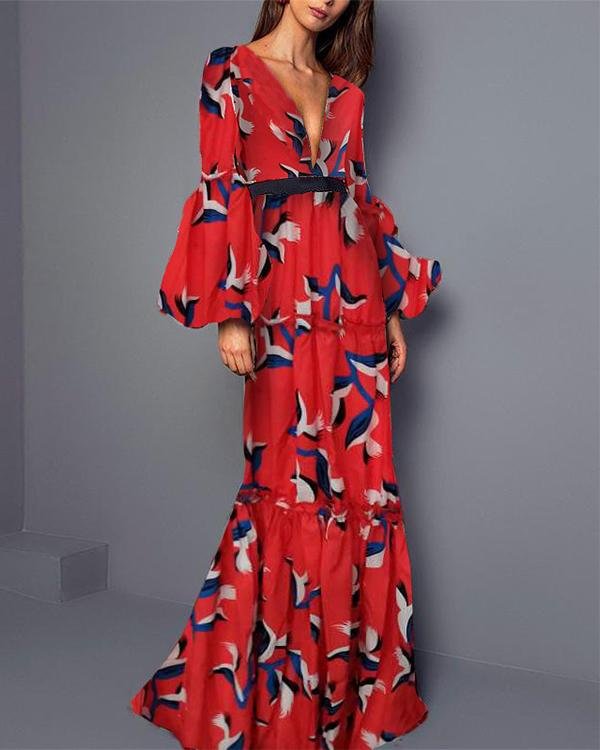 Elegant Women Party Dress Casual Spring V Neck Dresses