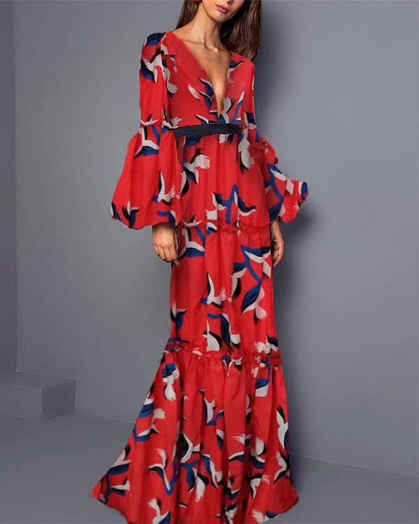 Elegant Women Party Dress Casual Spring V Neck Dresses
