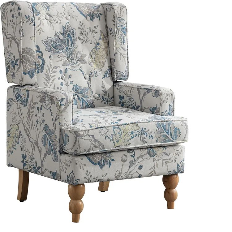 Bestier 26.7'' Wide Modern Elegant Soft Floral Arm Accent Chair with Tufted Design