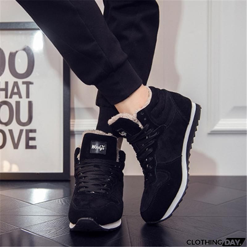 Winter&nbsp;Lace Up Snow Sneakers Warm Fur Lined Shoes