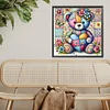 Diamond Painting -DIY Full Square Drill Colorful Patchwork Bear(35*35 CM)