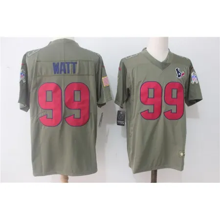 Men's  Houston Texans #99 J.J. Watt Olive Salute To Service Limited Stitched NFL Jersey