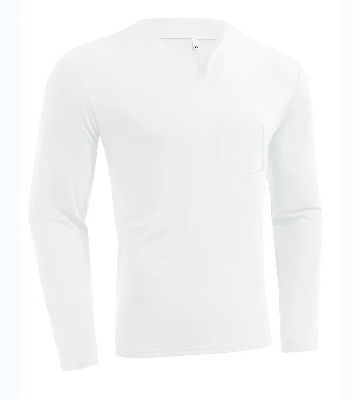 Uveng Uveng New Hot Fitness Plus-Size Sports T-Shirt Men's Elastic Comfortable Long-Sleeved Autumn V-Neck