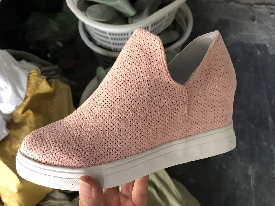 Yyvonne Hollow Flat-Soled Casual Shoes Women 2025 Spring And Summer And Autumn Large-Size Breathable V-Mouth Breathable High Heel Single Shoes