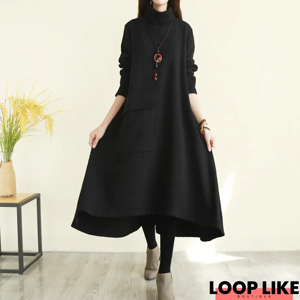 Plain Casual Long Sleeve Fall Dresses