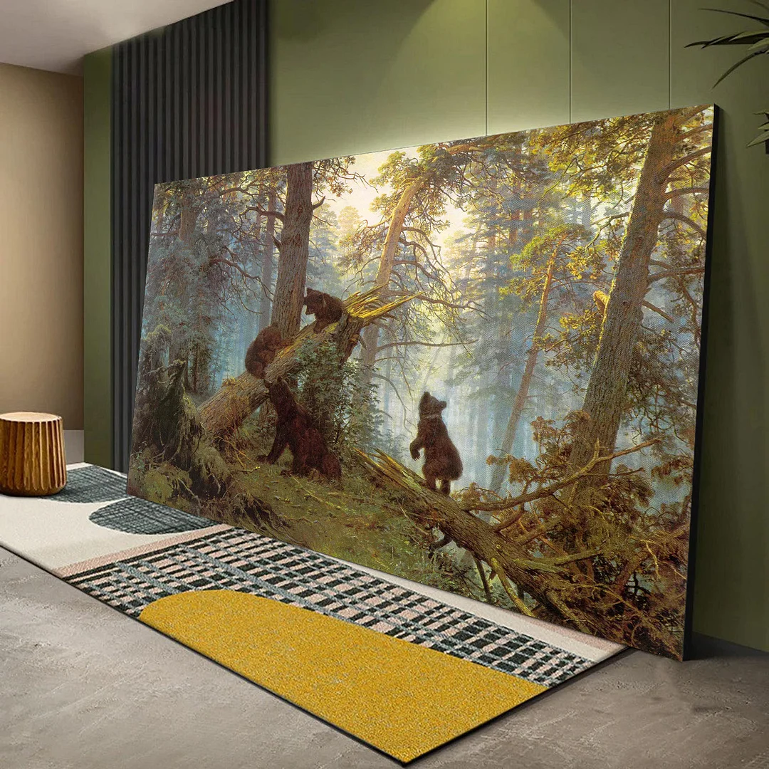 Morning In The Pine Forest Canvas Wall Art