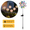 Solar Rainbow Pinwheel Garden Light Waterproof Colorful Spinning Windmill Light Easy To Install for Lawn Patio Walkway Flower Bed Decor