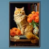 Diamond Painting-DIY Full Round Drill Flower Cat（40*60CM)