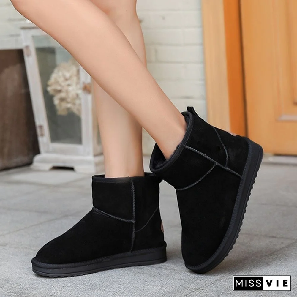 Men and Women Boots Kids Winter Snow Boots, Waterproof Non-slip Flat Round Head Comfortable Warm Little Male Girl Boots  Size28-47