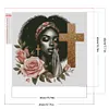 Fille noire priant - perceuse ronde peinture diamant - 45*45cm (foret abdominal partiel)