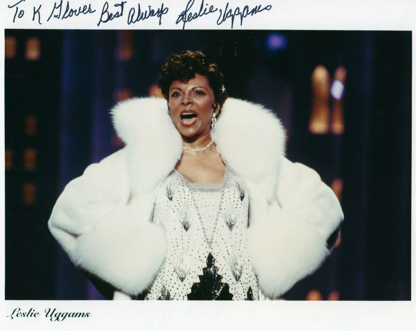 LESLIE UGGAMS, AUTOGRAPH, SINGER, ACTRESS, ROOTS, DEADPOOL