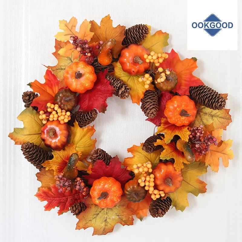 Handmade Autumn Theme Wreath For Thanksgiving Or Halloween Decoartion