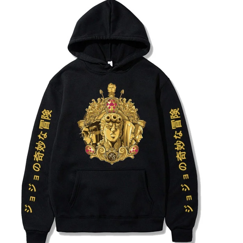 JoJo's Bizarre Adventure Hooded Sweatshirt Pullover Tops-elleschic