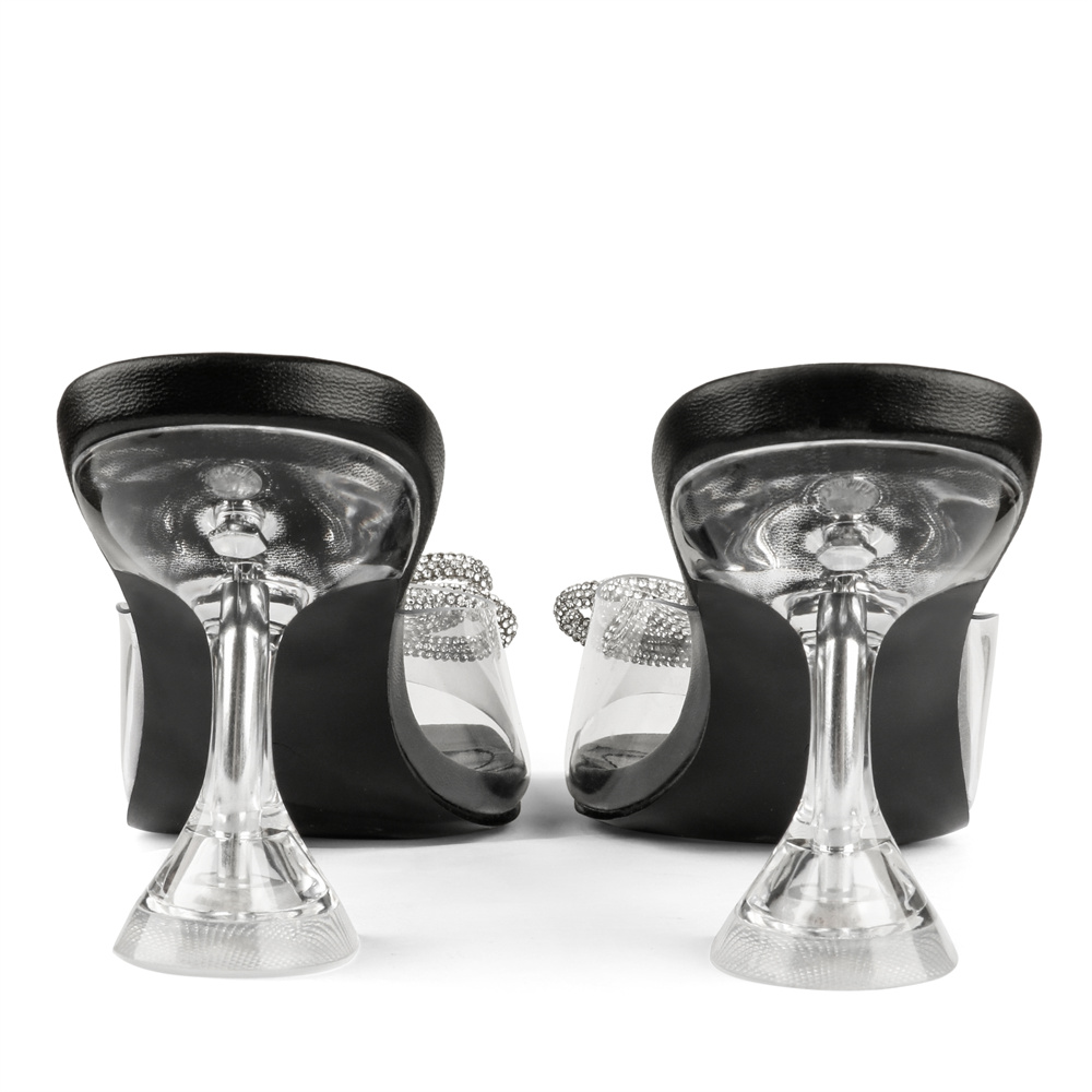 7cm/2.76''  Crystallized Low Heeled Sandals Women's Slippers