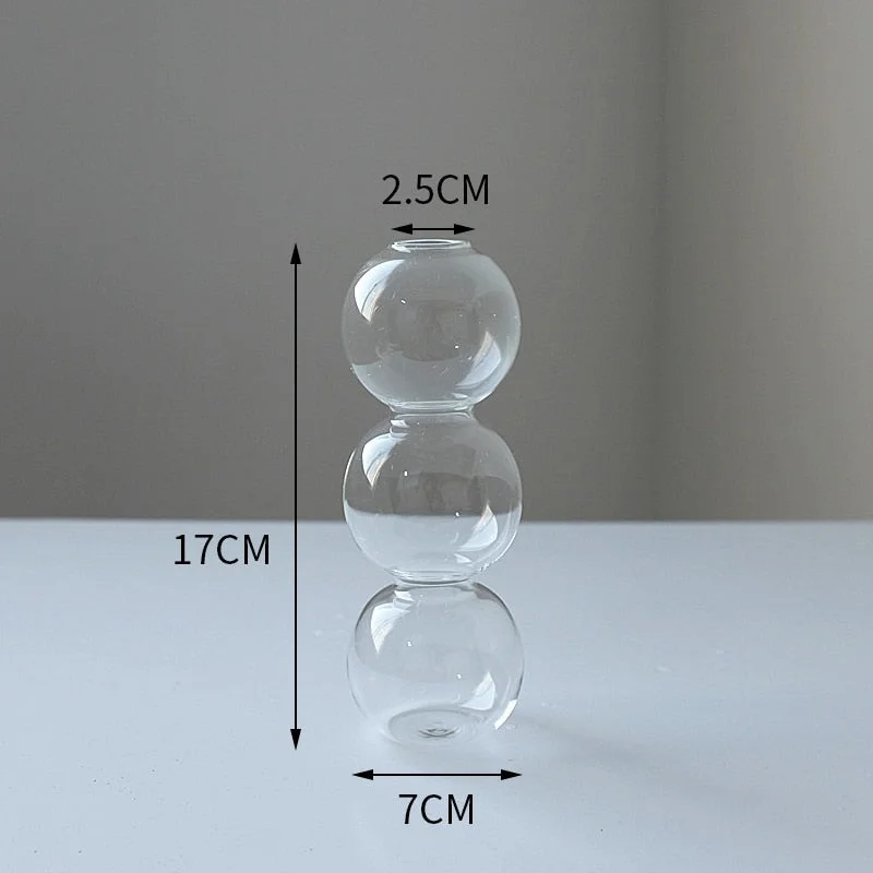 Ins Spherical Vase Bubble Glass Vase Transparent Creative Flower Holder Decorative Desktop Ornaments Nordic Vases Home Decor