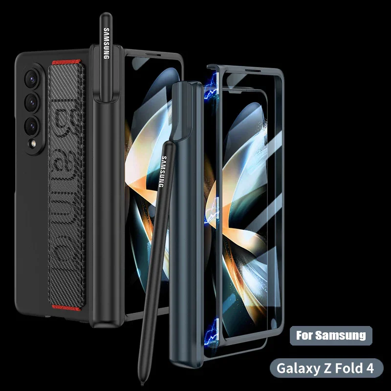 Applicable To Samsung Zfold4 Magnetic Wrist Strap Bracket Folding Mobile Phone Case