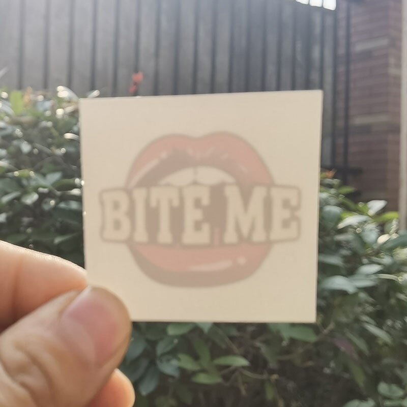 Gingf bite me- Cuckold Temporary Tattoo Fetish for Hotwife cuckold