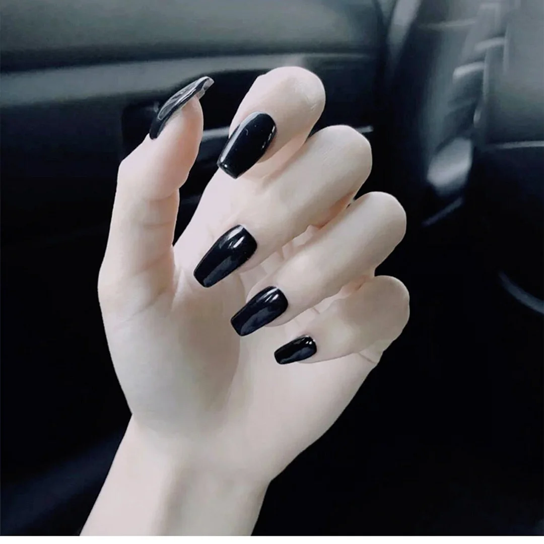 24Pcs Detachable French False Nails Ballerina Wearable Artificial Stiletto Fake Nails DIY Press Glue Full Cover Coffin Nail Tips