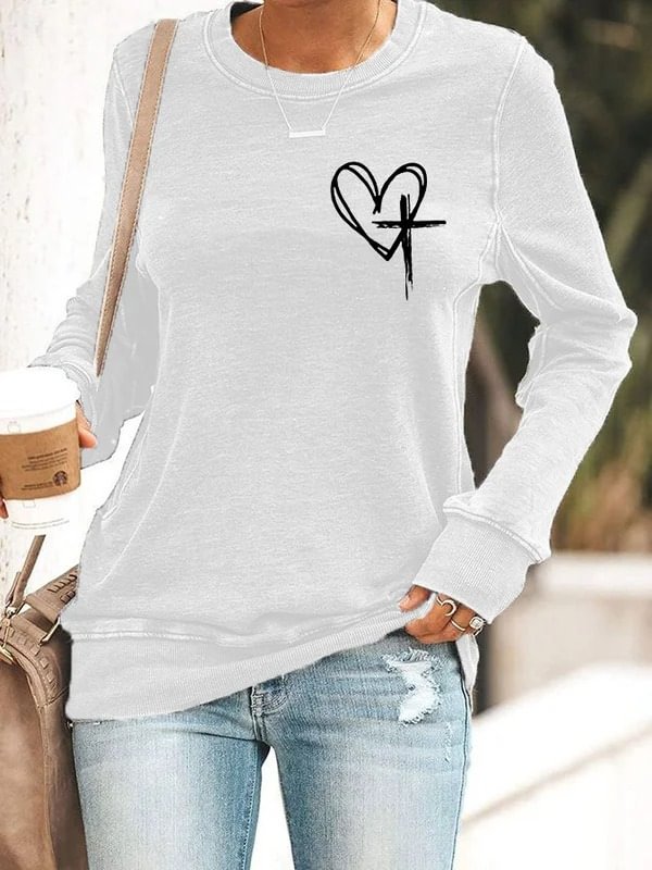 Women's Love Like Jesus Jesus Has My Back Print Sweatshirts