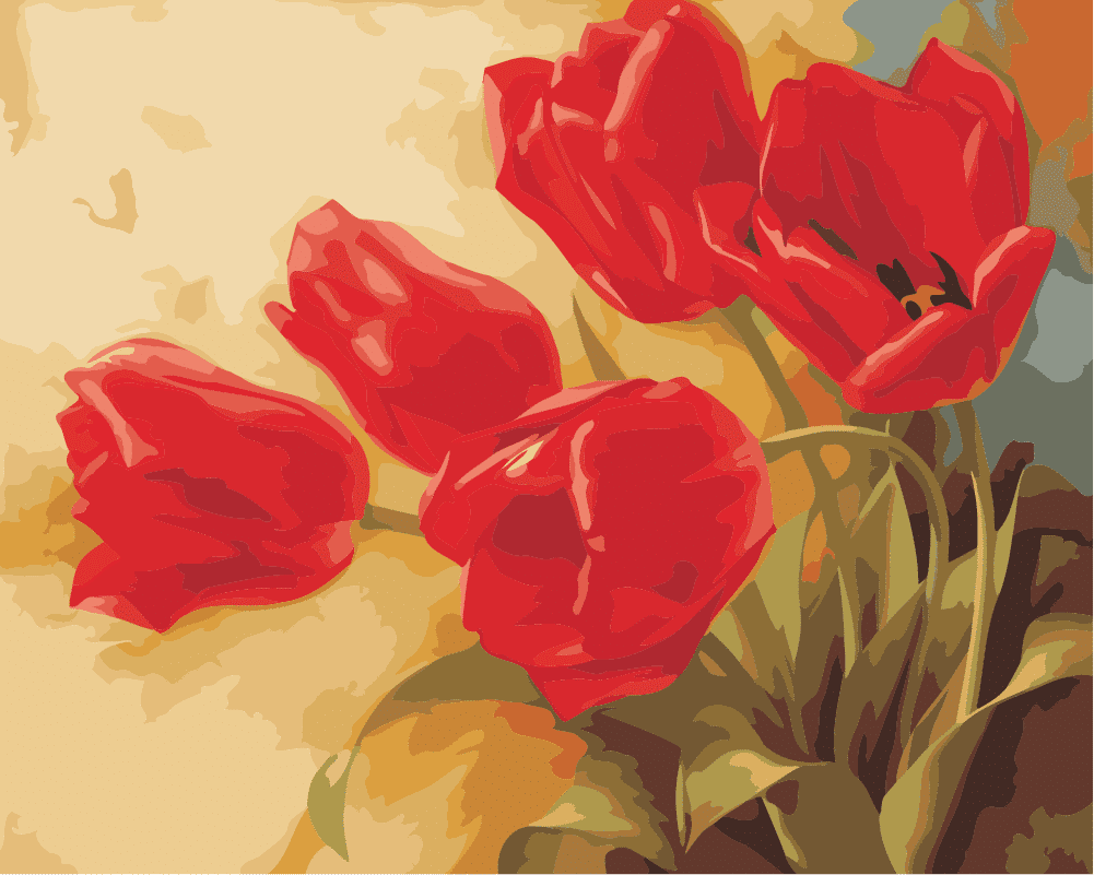 

Beautiful Red Tulip – Paint By Numbers - 40*50CM, 501 Original