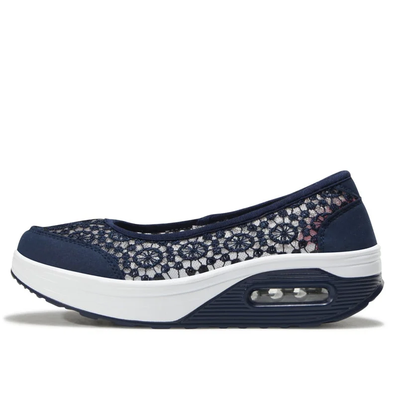 2022 Spring Summer Women Shoes Breathable Mesh Woman Flats Shoe Platform Ladies Sneakers Slip On Swing Ladies Footwear