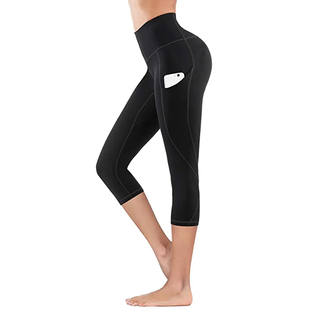 Women's Side Pockets Capri Leggings