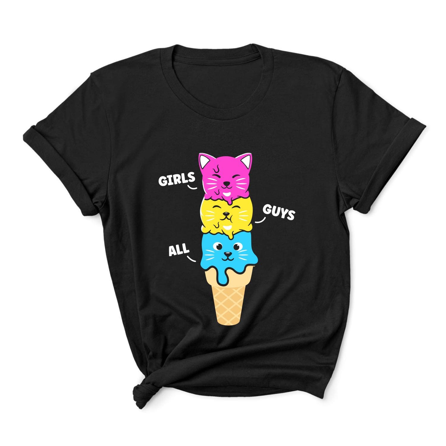 Pansexual pride t-shirt kawaii cats